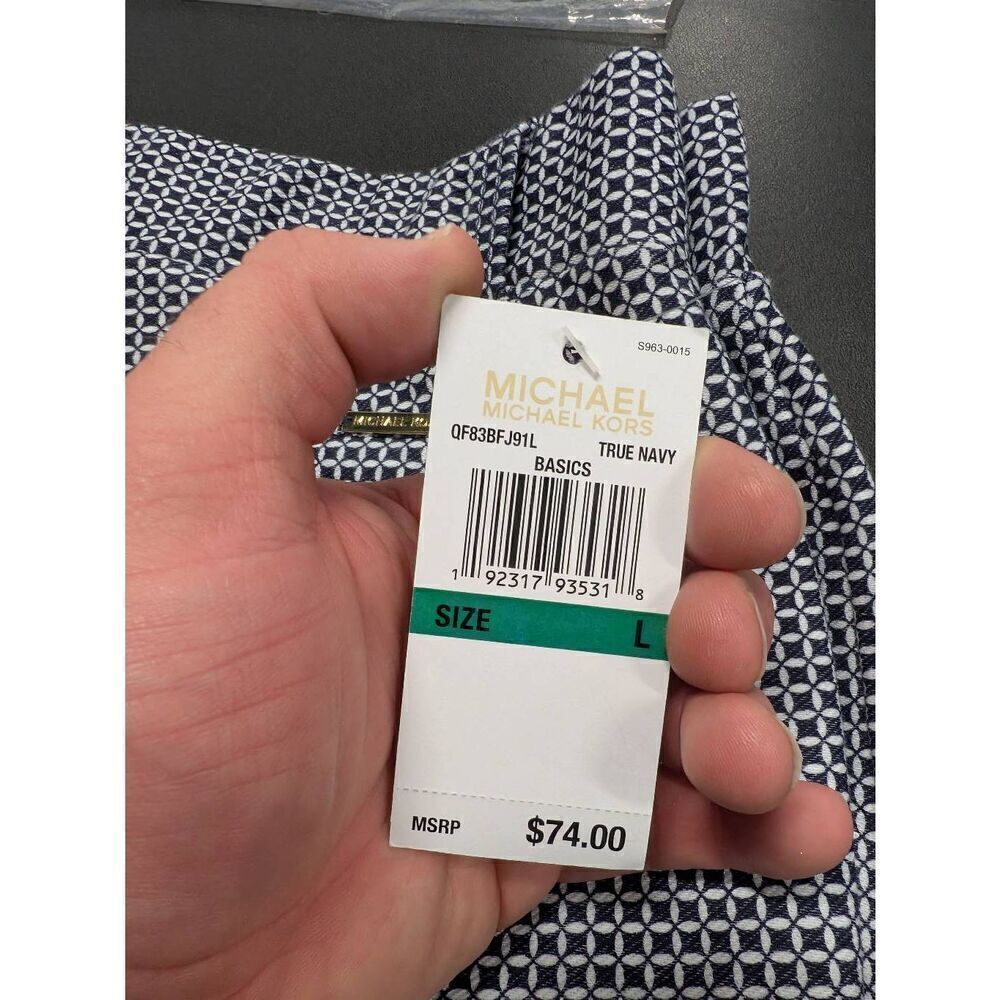 Michael Kors Basic True Navy Stretch Pants Checke… - image 4